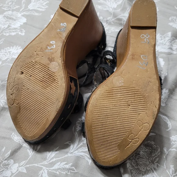 🎉HP🎉Wedges Jessica Simpson brown and black size 8.5 - Picture 4 of 7
